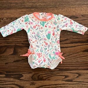 Ruffle Butts Desert Blooms Long Sleeve One Piece Rash Guard